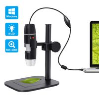 USB Digital Microscope, DEPSTECH Portable 50-500X Microscope with 8 Brightness Adjustable LEDs and Measuring Ruler, Compatible with Windows XP / 7/8 / 10, Suit for Kids and Lab