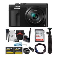 Panasonic LUMIX DC-ZS70K 20.3MP 4K Digital Camera (Black) with 64GB SD Card and Accessory Bundle