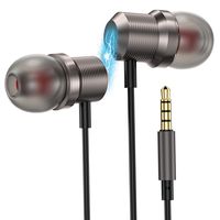 Earbuds,MQOUNY Magnetic 3.5mm in Ear Earphone Stereo Sound Noise Isolating Tangle Free with Microphone & Volume Control for Smartphones/PC/MP3/MP4/Tablelet (Black)