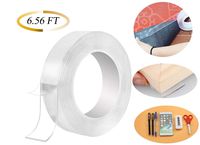 LORITARIA 6.56ft Gel Washable Clear Adhesive Tape, Double Sided, Traceless Removable Tape Roll, Anti-Slip Reusable Car Mat for Carpet Rug Key Phone Coin - 2mm Thick, Width: 3cm