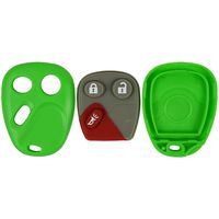 qualitykeylessplus Green Replacement Case and Pad 3 Button Keyless Remote Key Fob FCC ID LHJ011 Free KEYTAG