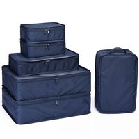 JJ POWER Lightweight Travel Packing Cubes -Multi function, Durable 6 Piece (Navy Blue)