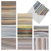 10 Colorful ‘Paper Cuts' Thank You Cards with Envelopes 4 x 5.12 inch Funky Images of Paper Stacks, Boxed Thank You Greeting Note Cards, Bulk Set of Note Cards M3030
