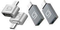 USB Adapters [4 Pack] | USB Type C to USB 3.0 (Space Gray) and Micro USB to USB 2.0 (Silver)