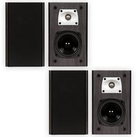 Theater Solutions B1 Black Bookshelf Speakers Surround Sound Home Theater Speaker 2 Pair Pack
