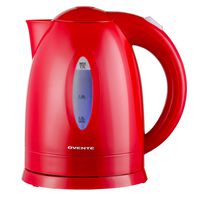 Ovente Electric Water Kettle 1.7 Liter with LED Indicator Light, 1100 Watts Fast & Concealed Heating Element, BPA-Free, Auto Shutoff Function and Boil Dry Protection, Red (KP72R)