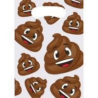 Club Pack of 96 Glow Party Fun Smiling Poop Emojis Favor Bags