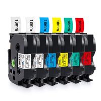 18mm 6 Pack Compatible P-Touch TZe-141 TZe-241 TZe-441 TZe-541 TZe-641 TZe-741 Label Tape for Brother PT-D400 PT-D600, 8m (26.2 ft) Standard Laminated