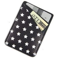 Ac.y.c Phone Card Holder, Ultra Thin PU Leather 3M Adhesive Stick-on ID Credit Card Wallet Sticker Case Pouch Pocket for Back of iPhone,Android and Smartphones (Star)
