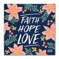 Orange Circle Studio 2020 Wall Calendar, Faith Hope Love