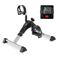 MOMODA Stationary Cycle Pedal Exerciser Desk Exercise Bike with LCD Monitor Foldable (Black/Grey)