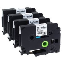 Label KINGDOM 4 Pack Compatible Brother P-touch TZ TZe TZe-231 TZ-231 Label Tape for PT-D210 PT-H100 PTD400AD PT-P700 PTD600 PT-1230PC Labeler, 12mm (1/2 Inch) x 8m (26.2 ft) Laminated, Black on White