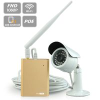 Titathink TT527PW Outdoor Wireless/POE Security Camera System, 1080P FULL HD Weatherpoor WiFi IP Camera with night vision, SD recording--PC MAC iOS and Android App Available
