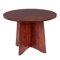 Sunon 42 inch Dia Round Conference Table with X-Shaped Wood Panel Small Dining Table (Cherry)
