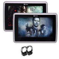 Eincar Two 10.1 Inch Capacitive Touch Screen with 1024 x 600 High Resolution Tablet-Style Car Headrest DVD CD Player Support 1080P Videos Built-in Speaker+ Wireless IR Headphones