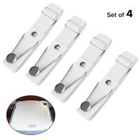 Bed Sheet Fasteners, Adjustable Triangle Elastic Suspenders Gripper Holder Straps Clip for Bed Sheets,Mattress Covers, Sofa Cushion (White 4 Pack)