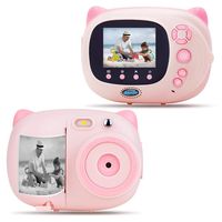 AMKOV Kids Camera Instant Print Digital Camera with Zero Ink Printing for Girls & Boys, WiFi Camera for Kids, 2.4inch LCD Display, Auto-Focusing, Auto-Flashlight, Creative Toys - Pink
