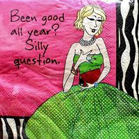 DESIGNER BEVERAGE NAPKINS / 30 PC COUNT (5"  x  5", Silly Question)