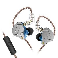 KZ ZSN PRO in Ear Earphones Yinyoo Balanced Armature Driver Hybrid Technology 1DD 1BA Earphone Earbuds Comfortable Ear Noise Cancelling Headphones for Cell Phone Android Women Men Girl(Blue with mic)