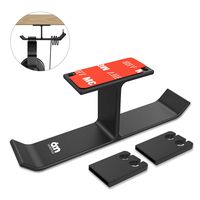 6amLifestyle Aluminum Desk Headset Holder with 2 Silicone Covers, 3M Adhesive Easy to Install, Stand for Gaming Headphones Sennheiser Sony Bose Beats, Black (Patented)