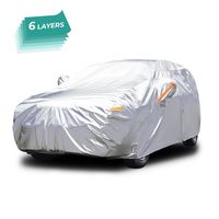 Audew All Weather Car Cover 6 Layer Breathable UV Protection Snowproof Waterproof Dustproof Universal Fit Full Car Covers for SUV, Jeep XL(190''-201'')