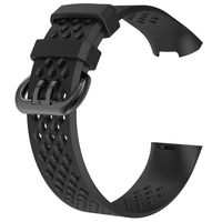 ZSZCXD Compatible for Fitbit Charge 3, New Soft Silicone Replacement WatchBand Strap Band Wristband for Fitbit Charge 3 (Black, Small)