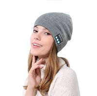 Wireless Bluetooth Beanie Hat,xinmaous Music Knitted Cap with Stereo Speakerphone Headset Earphone Speaker Mic Phone Call,for Outdoor Sports, Skiing,Running, Skating, Walking, (Gray)
