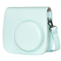 Brappo PU Leather Instant Camera Case for Fujifilm Instax Mini 8 /Mini 8+ /Mini 9 with Adjustable Strap and Pocket (Ice Blue)