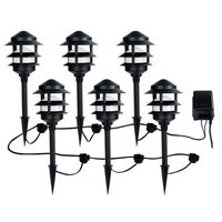 CE TECH Low-Voltage Black Audio Path Light Kit with Bluetooth Technology (6-P...