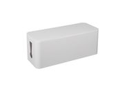 Tidy Up! Cable Management Box Organizer | Wire Bin | Large - Hide Power Strips, Surge Protector & Electric Wires | Cable Holder | For Home, Office & Desk | Kids & Pets Friendly (White)