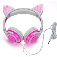 Cat Ear Headphones Glowing Lights with USB Charging Cable