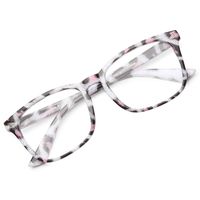 GAOYE Blue Light Blocking Glasses for Women Men,Square Nerd Eyeglasses Anti UV Ray Computer Gaming Glasses - GYC8082 (Leopard/Pink/Transparent Lens)