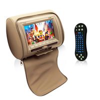 Pyle  HD Quality Car Headrest DVD Player Monitor Display 7 inch Widescreen, Remote Control , USB / SD Reader, FM IR Transmitter for Car Mini Van Travel Entertainment PL74DTN (TAN)