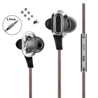 Wired Headphones, Amoner Noise Cancelling in-Ear Earbuds Dual Driver Stereo Sound Earphones with Microphone for Phone 6/6s Plus/5s/SE, Galaxy, Tablets and More 3.5mm Audio Ports Devices