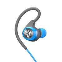 JLab Audio Epic2 Bluetooth 4.0 Wireless Sport Earbuds, GUARANTEED fitness, waterproof IPX5 rated, skip-free sound, pristine high-performance 8mm sound drivers, 12hr play time w/ microphone - Blue/Gray