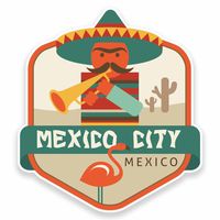 2 x 15cm/150mm Mexico City Vinyl Sticker Decal Laptop Car Travel Luggage Label Tag #9489