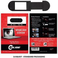 C-SLIDE A2A Laptop Privacy Cover | Black Thin Cam Cover 1.6 Inches Long by 0.50 Inches Tall and 1.5 mm Thick, The Original Webcam Cover | Stalker Blocker for Laptops, Macs, Chromebooks & More