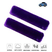 Fochutech 2Pcs Car Soft Plush Seat Belt Shoulder Pad Strap Cover Adjuster Protector Comfortable Driving (Purple)