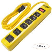 Yellow Jacket 5139N Metal Power Strip with 6 Outlets and 6 Foot Cord (Twо Расk, Yellow)