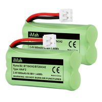 iMah BT184342/BT284342 BT18433/BT28433 Phone Battery Compatible with AT&T BT184342 BT18433 BT1011 BT1018 BT1022 BT1031 BT8300 CS6209 CS6219 CS6228 CS6229 Vtech DS6301 CL80109 CS6209 TL90078, Pack of 2