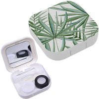 Portable Contact Lens Case Box Travel Kit Mirror + Bottle + Tweezers Container Holder [ Consisting Large Green ]