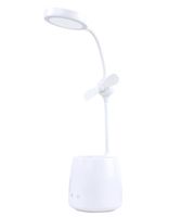 Pen Container with Mini Fan Desk Lamp Led Makeup Mirror Folding Smart Touch Table Lamp Dimmable Rechargeable Eye Protection Led Desk Book Light - Office Desk, Bedside Reading, Children Gift Light