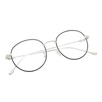Blue Light Blocking Glasses Retro Round Metal Frame Eyeglasses Blue Ray Blocking Glare UV Protection Computer Gaming Glasses (Silver&black Frame)