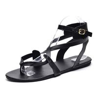 Women Cross Strap Flat Sandals Low Bottom Flip Flop Shoes Size 9 Beach Slippers Hemlock (US:6.5, Black)