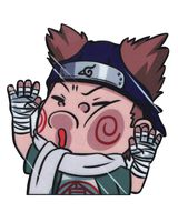 Funtaku - Choji Akimichi Naruto Funny Hitting Glass Vinyl Decal Sticker for Car/Window/Computer (4.4" x 4.7")