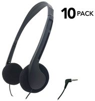 SmithOutlet 10 Pack Low Cost Headphones for School/Library/Classrooms