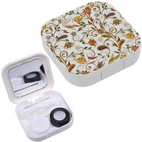 Portable Contact Lens Case Box Travel Kit Mirror + Bottle + Tweezers Container Holder [ Ethnic Traditional Style ]