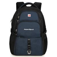 ASPENSPORT Lightweight Laptop Backpack Fit 17 Inch Computer Durable College Students Book Bag Water Repellent Business Travel Hiking Daypack Large 36L Navy