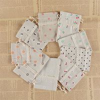 Custom Wedding Lace Sack Handmade Linen Jute Muslin Drawstring Bags Stamped Canvas Fabric Packing Bag Cinch Gift Pouch 25PCS