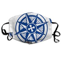 Face Mask Blue Nautical Compass Trendy Cycling Half Face Earloop Ski Mask for Man